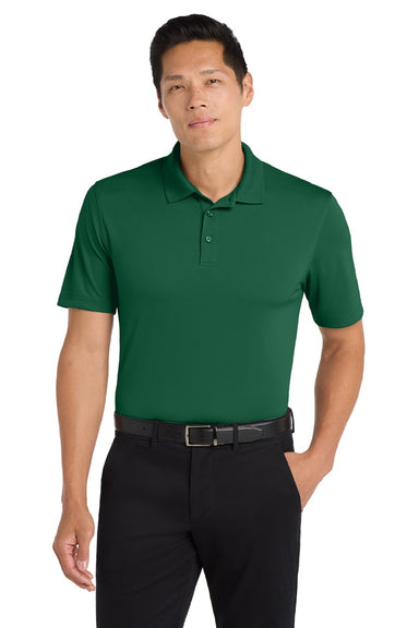 Port Authority K110 Mens Dry Zone Moisture Wicking Short Sleeve Polo Shirt Deep Forest Green Model Front