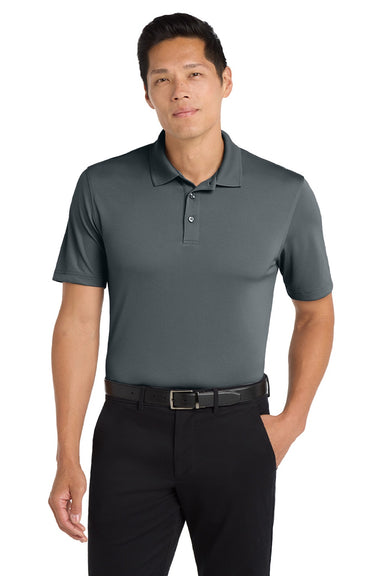 Port Authority K110 Mens Dry Zone Moisture Wicking Short Sleeve Polo Shirt Graphite Grey Model Front