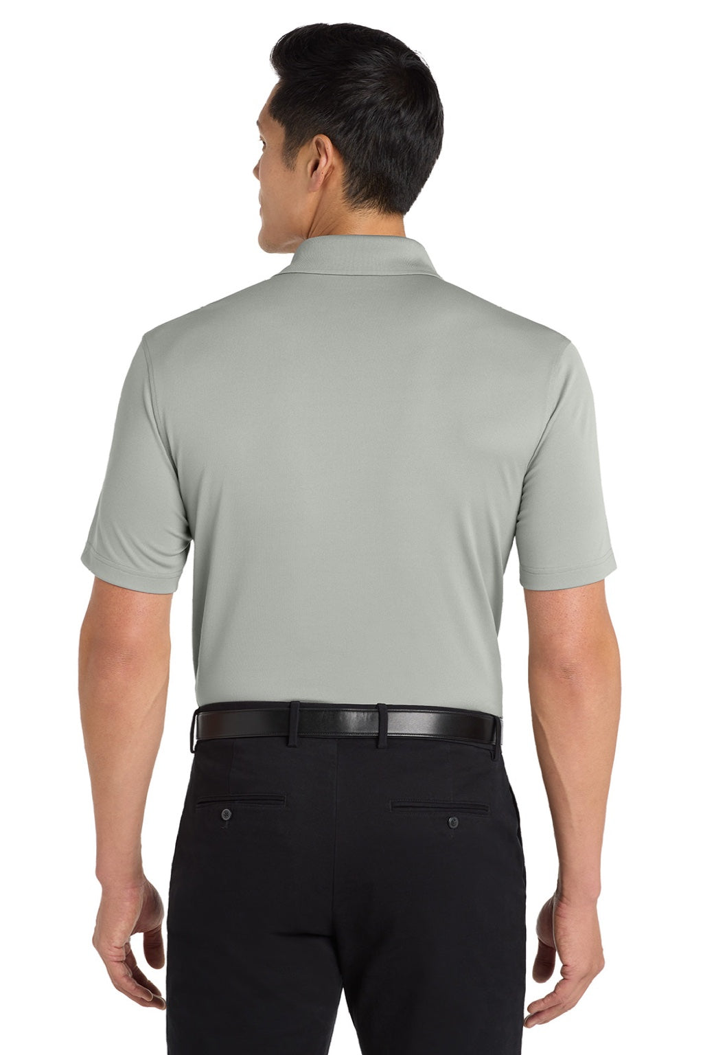 Port Authority K110 Mens Dry Zone Moisture Wicking Short Sleeve Polo Shirt Gusty Grey Model Back