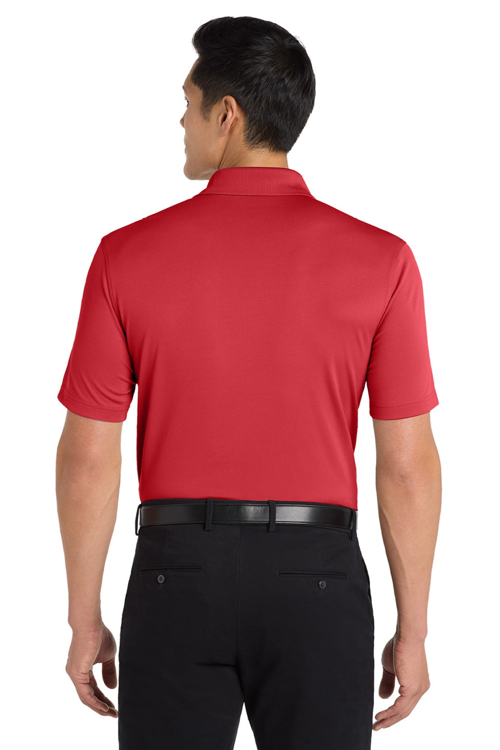 Port Authority K110 Mens Dry Zone Moisture Wicking Short Sleeve Polo Shirt Rich Red Model Back