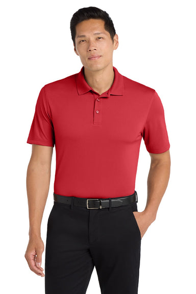 Port Authority K110 Mens Dry Zone Moisture Wicking Short Sleeve Polo Shirt Rich Red Model Front
