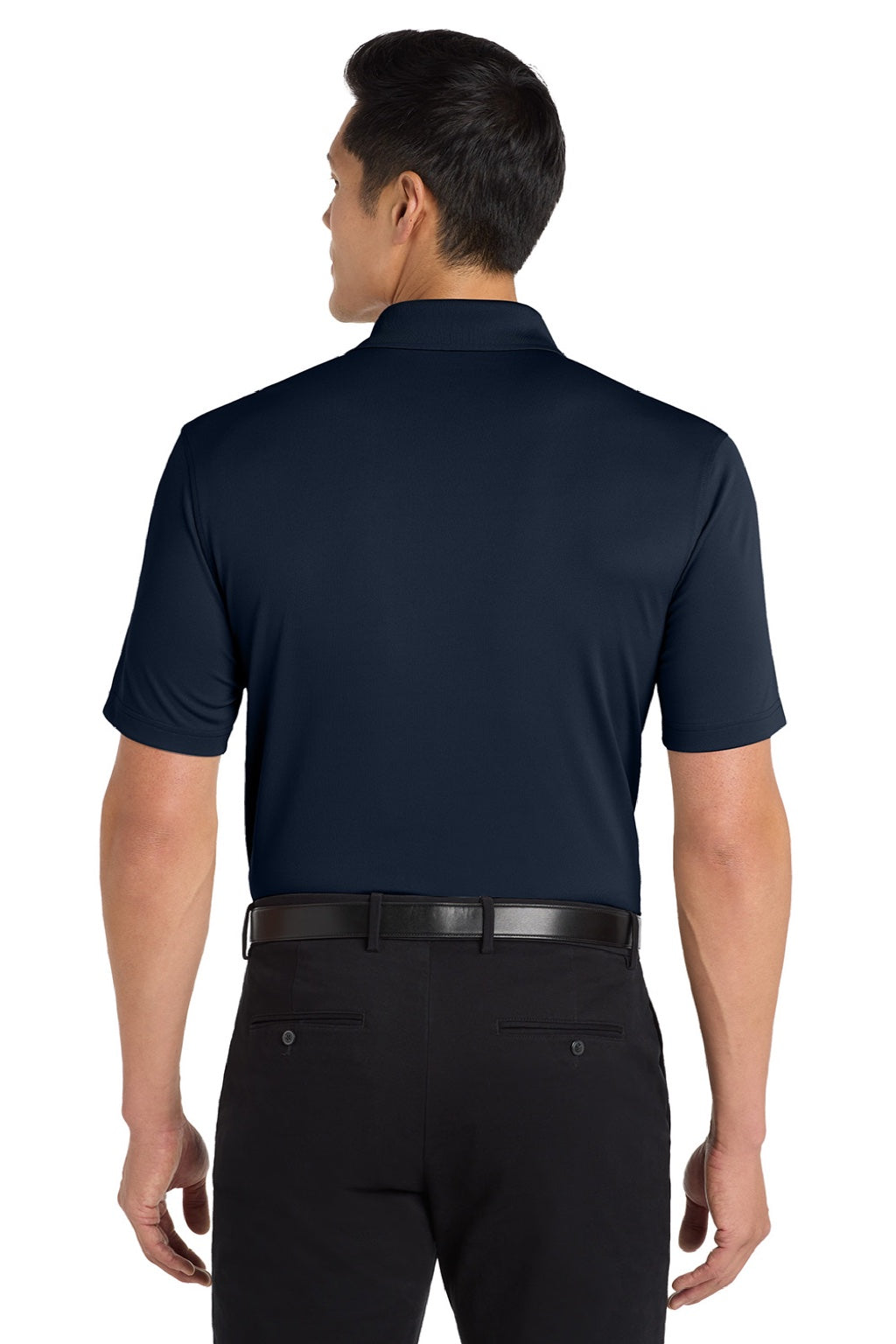 Port Authority K110 Mens Dry Zone Moisture Wicking Short Sleeve Polo Shirt River Navy Blue Model Back