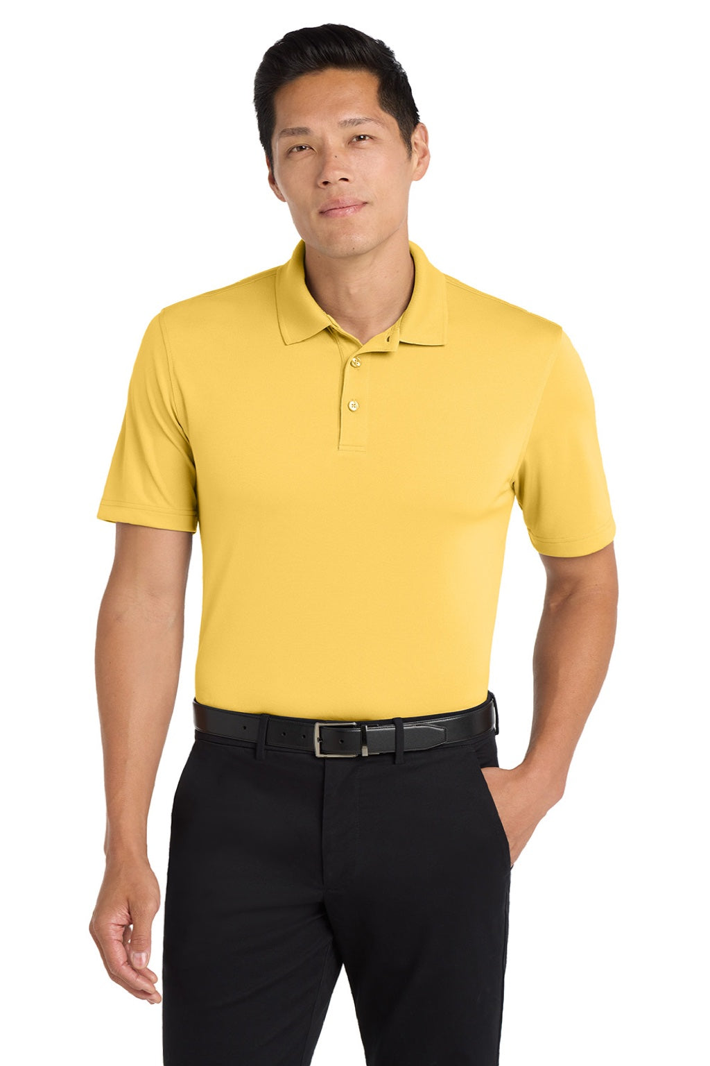 Port Authority K110 Mens Dry Zone Moisture Wicking Short Sleeve Polo Shirt Sunburst Yellow Model Front