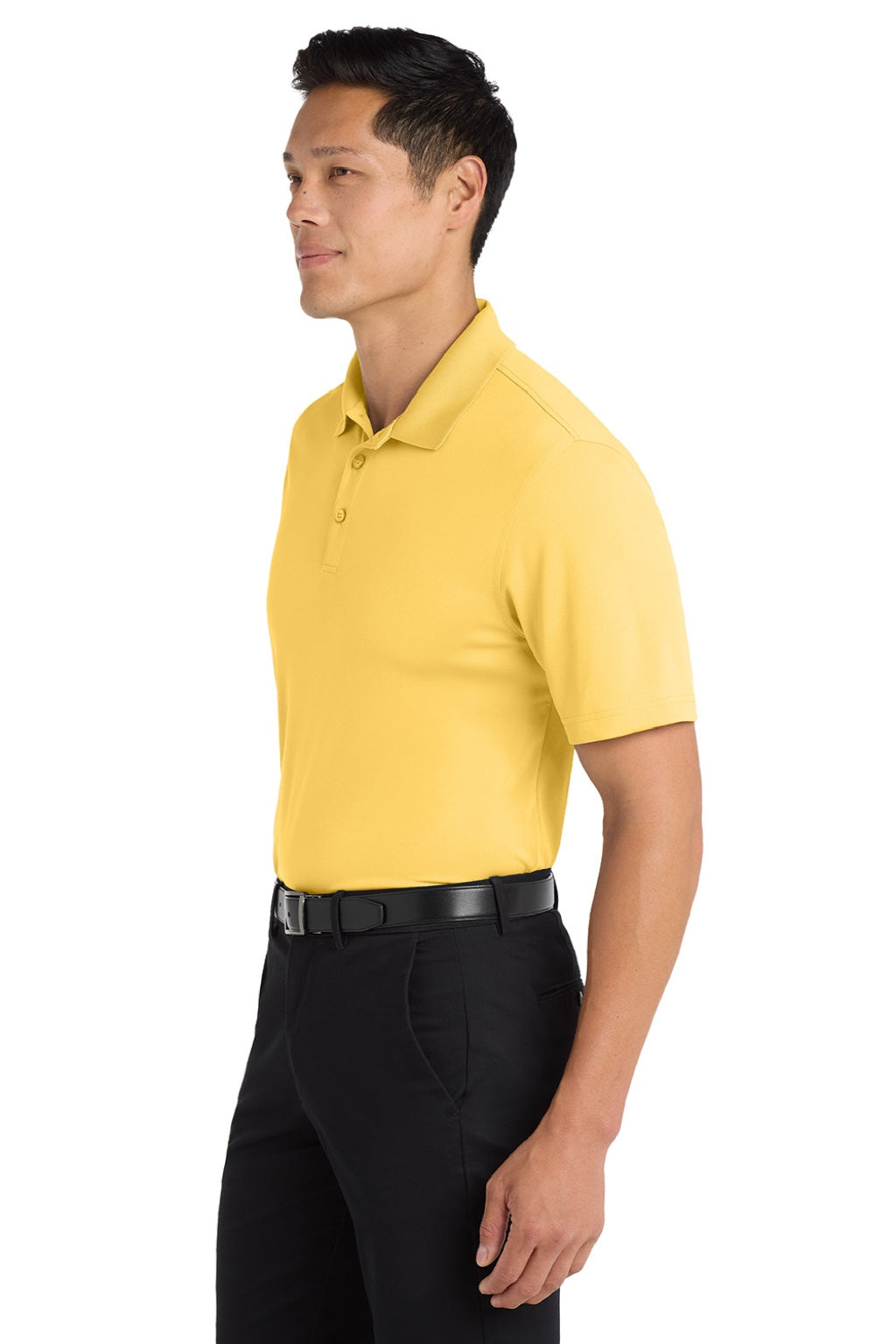 Port Authority K110 Mens Dry Zone Moisture Wicking Short Sleeve Polo Shirt Sunburst Yellow Model Side
