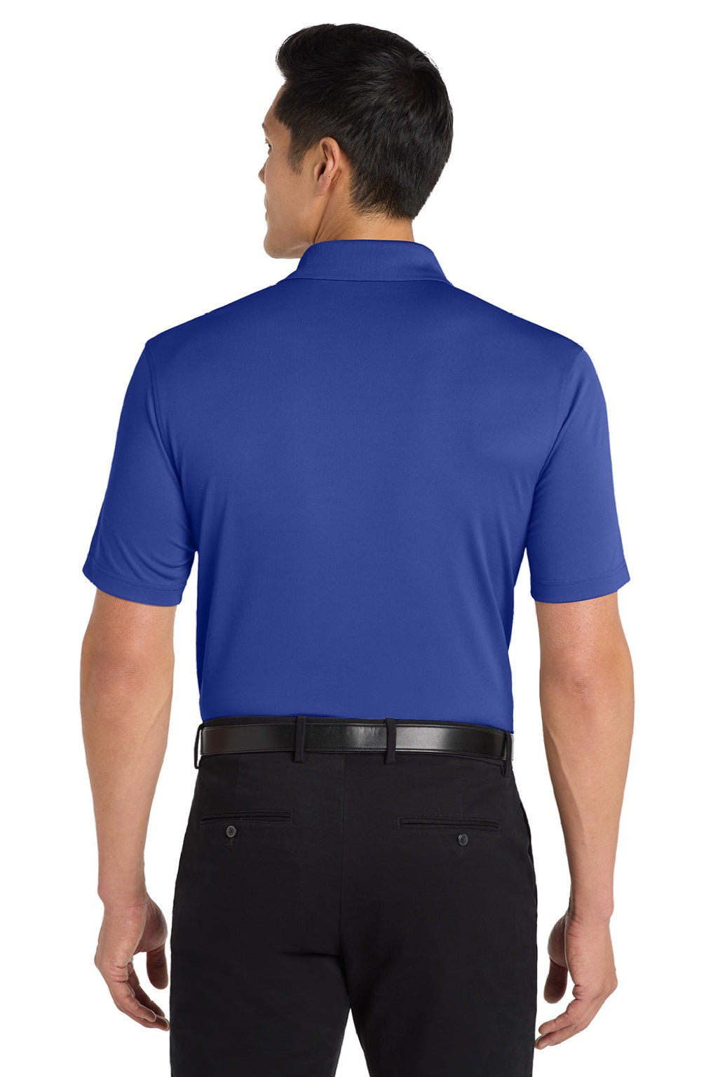 Port Authority K110 Mens Dry Zone Moisture Wicking Short Sleeve Polo Shirt True Royal Blue Model Back