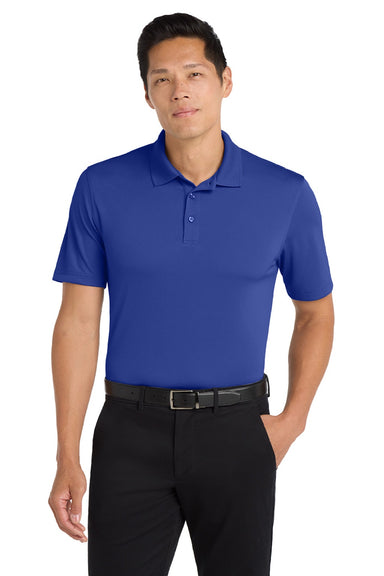 Port Authority K110 Mens Dry Zone Moisture Wicking Short Sleeve Polo Shirt True Royal Blue Model Front