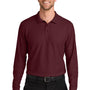 Port Authority Mens Wearever Signature Pique Long Sleeve Polo Shirt - Burgundy - COMING SOON