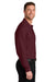 Port Authority K200LS Mens Wearever Signature Pique Long Sleeve Polo Shirt Burgundy Model Side