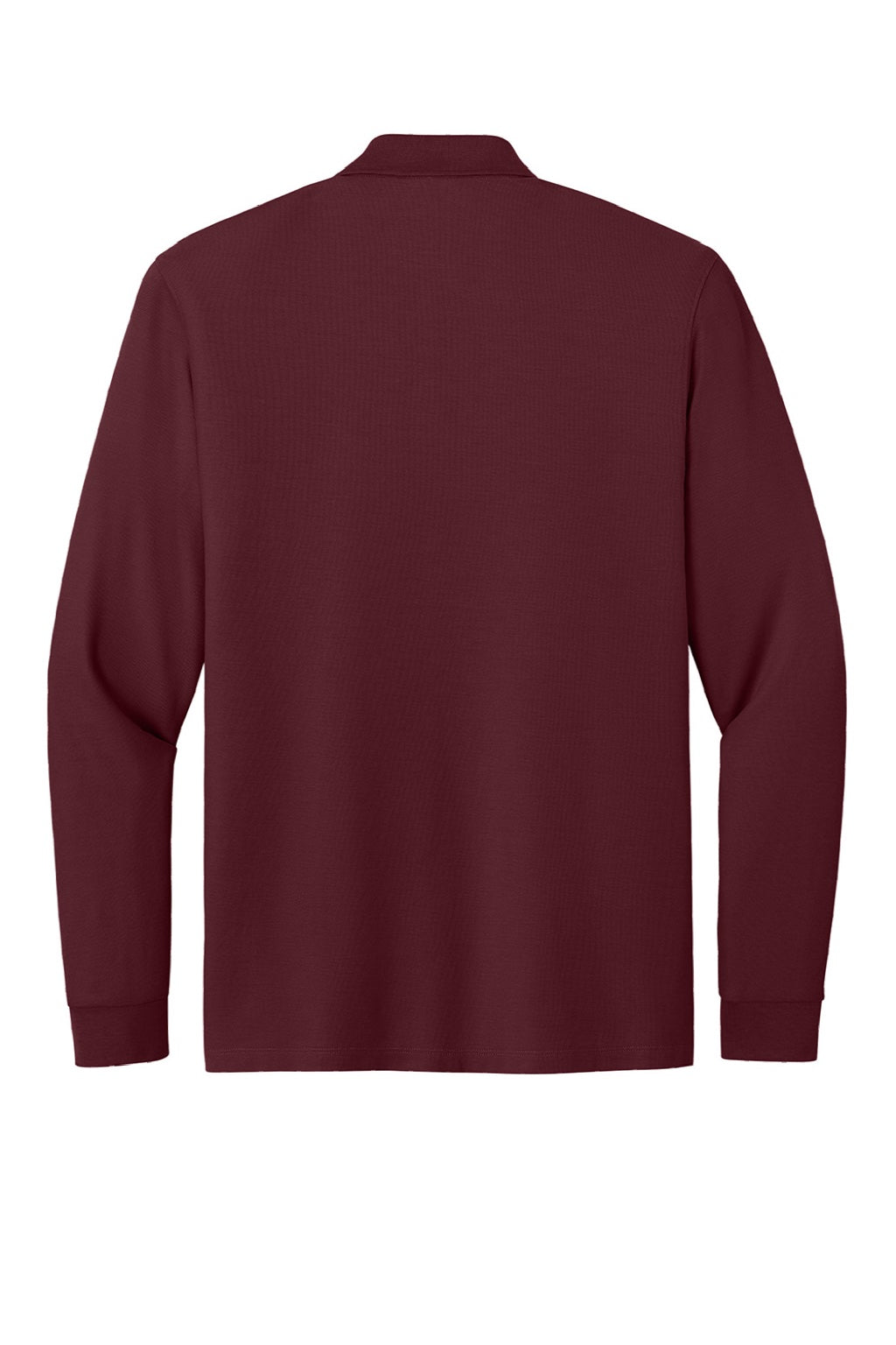 Port Authority K200LS Mens Wearever Signature Pique Long Sleeve Polo Shirt Burgundy Flat Back