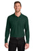 Port Authority K200LS Mens Wearever Signature Pique Long Sleeve Polo Shirt Dark Green Model Front
