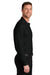 Port Authority K200LS Mens Wearever Signature Pique Long Sleeve Polo Shirt Deep Black Model Side