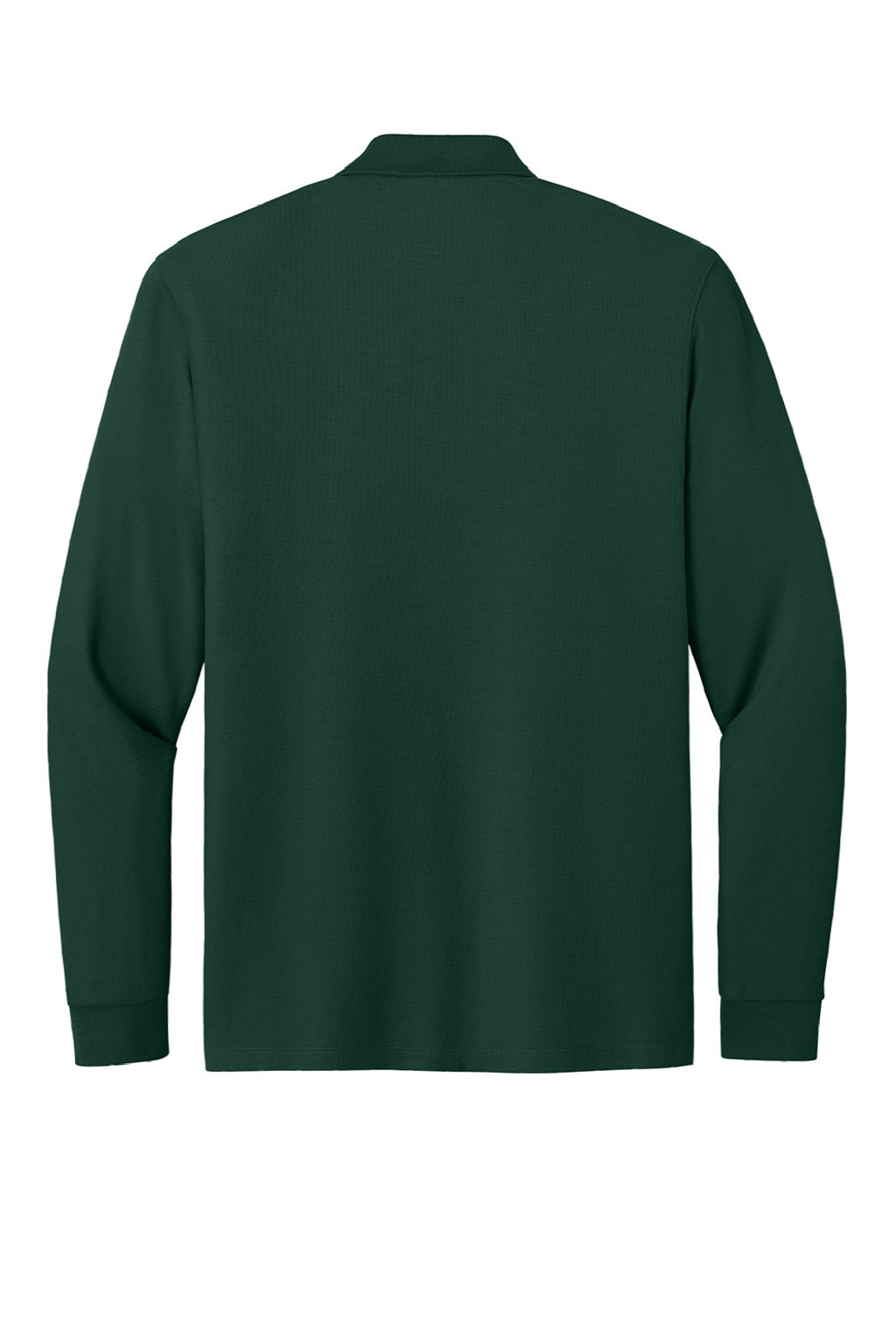 Port Authority K200LS Mens Wearever Signature Pique Long Sleeve Polo Shirt Dark Green Flat Back