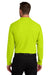 Port Authority K200LS Mens Wearever Signature Pique Long Sleeve Polo Shirt Neon Yellow Model Back