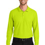 Port Authority Mens Wearever Signature Pique Long Sleeve Polo Shirt - Neon Yellow - COMING SOON