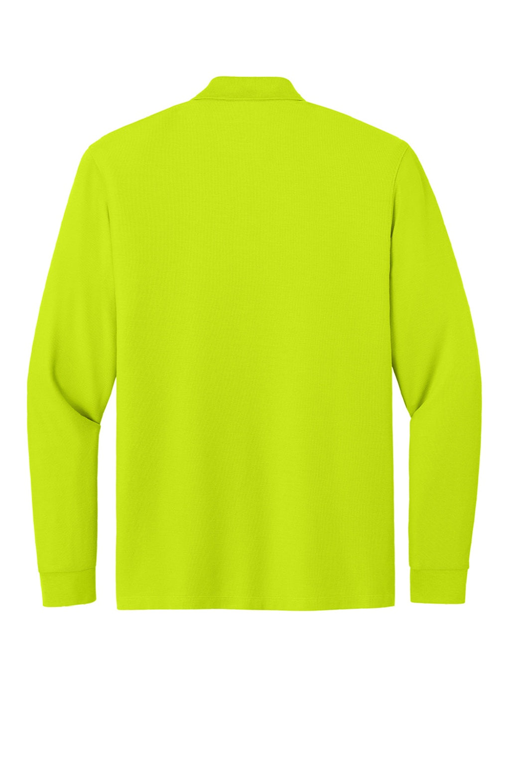 Port Authority K200LS Mens Wearever Signature Pique Long Sleeve Polo Shirt Neon Yellow Flat Back