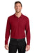Port Authority K200LS Mens Wearever Signature Pique Long Sleeve Polo Shirt Rich Red Model Front
