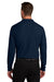 Port Authority K200LS Mens Wearever Signature Pique Long Sleeve Polo Shirt River Navy Blue Model Back
