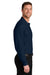 Port Authority K200LS Mens Wearever Signature Pique Long Sleeve Polo Shirt River Navy Blue Model Side