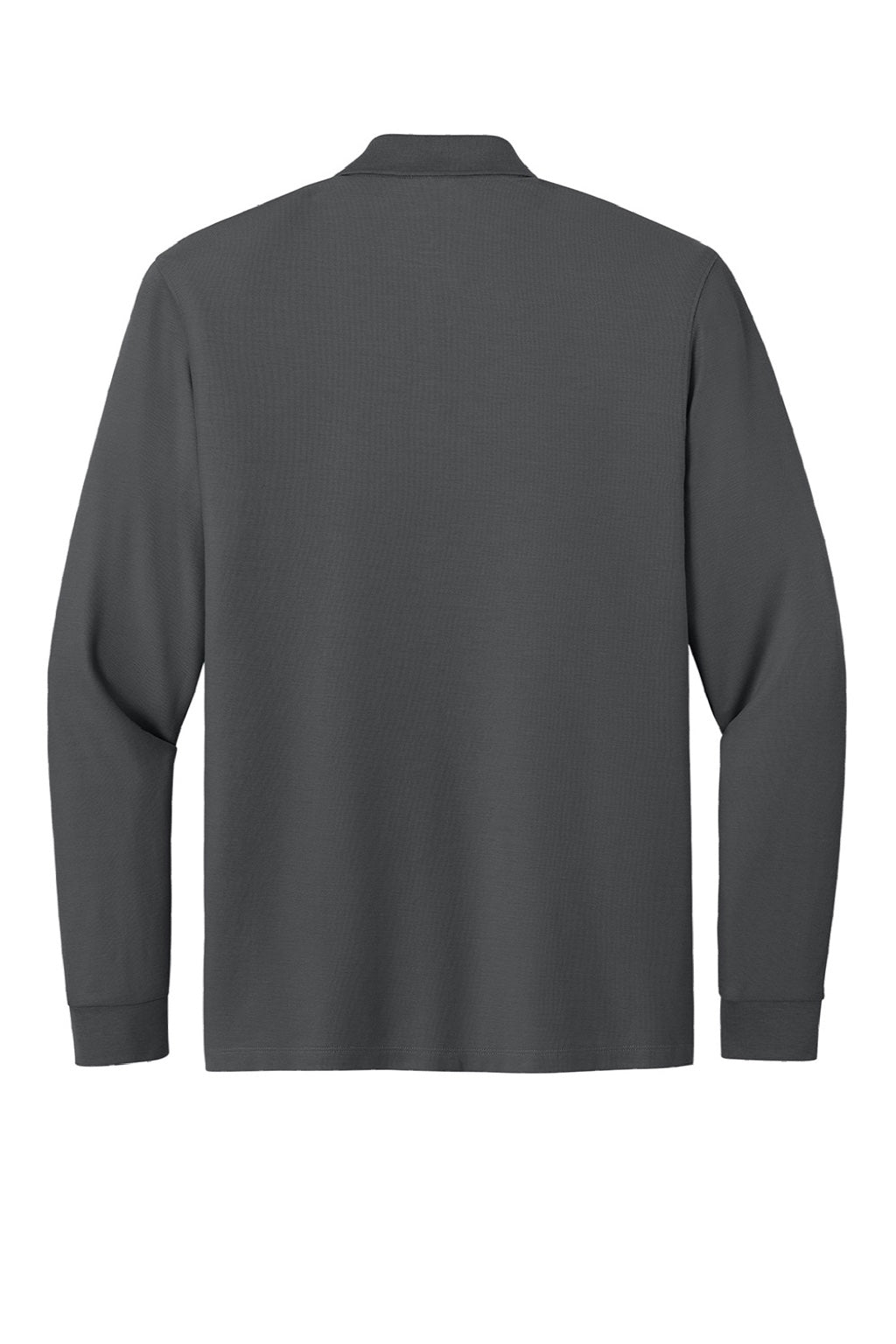 Port Authority K200LS Mens Wearever Signature Pique Long Sleeve Polo Shirt Storm Grey Flat Back