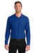 Port Authority K200LS Mens Wearever Signature Pique Long Sleeve Polo Shirt True Royal Blue Model Front