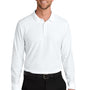 Port Authority Mens Wearever Signature Pique Long Sleeve Polo Shirt - White - COMING SOON
