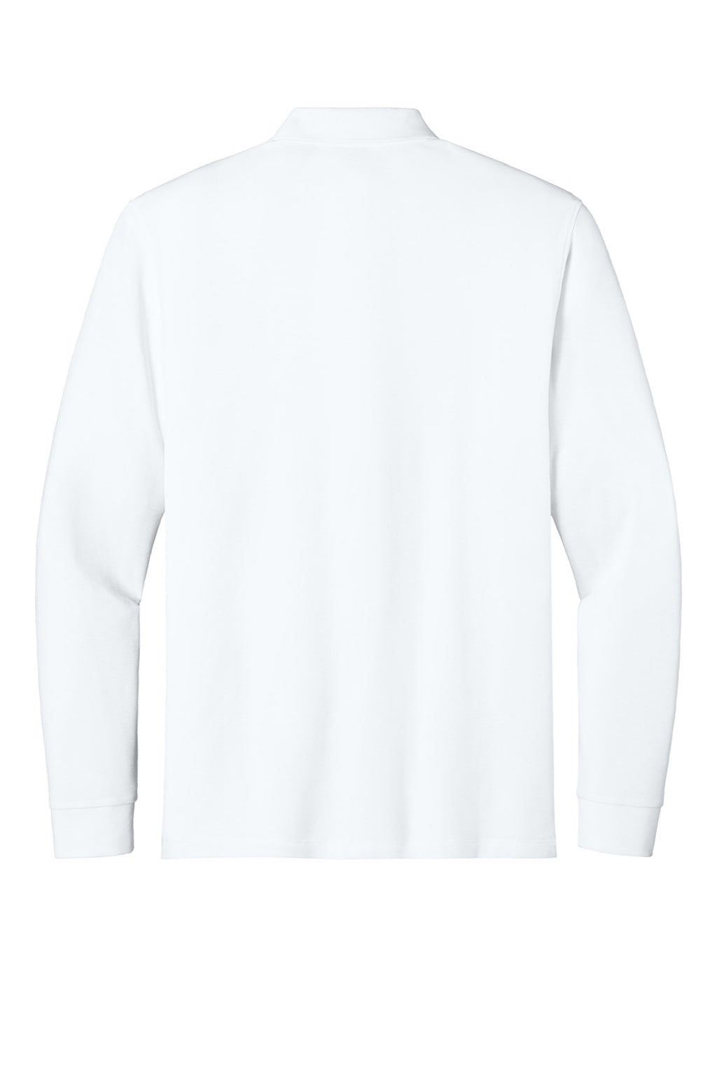 Port Authority K200LS Mens Wearever Signature Pique Long Sleeve Polo Shirt White Flat Back