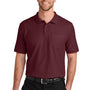 Port Authority Mens Wearever Signature Pique Short Sleeve Polo Shirt w/ Pocket - Burgundy - COMING SOON
