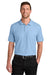 Port Authority K200P/TLK200P Mens Wearever Signature Pique Short Sleeve Polo Shirt w/ Pocket Cloud Blue Model Front