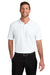 Port Authority K200P/TLK200P Mens Wearever Signature Pique Short Sleeve Polo Shirt w/ Pocket White Model Front