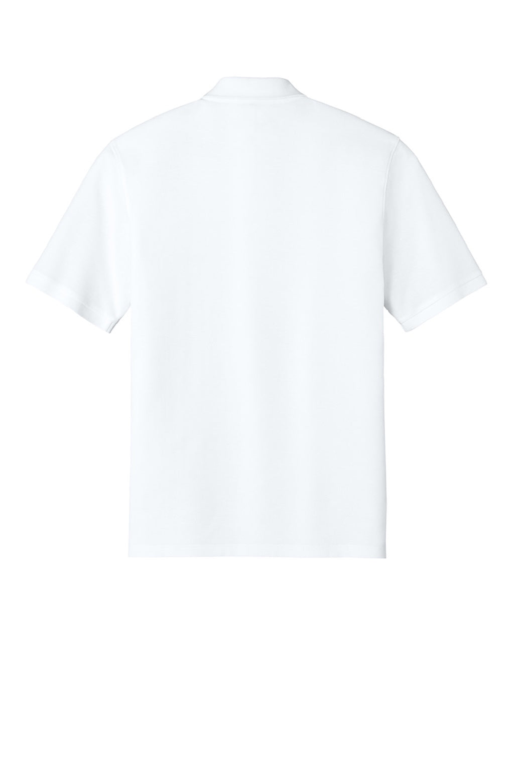 Port Authority K200P/TLK200P Mens Wearever Signature Pique Short Sleeve Polo Shirt w/ Pocket White Flat Back