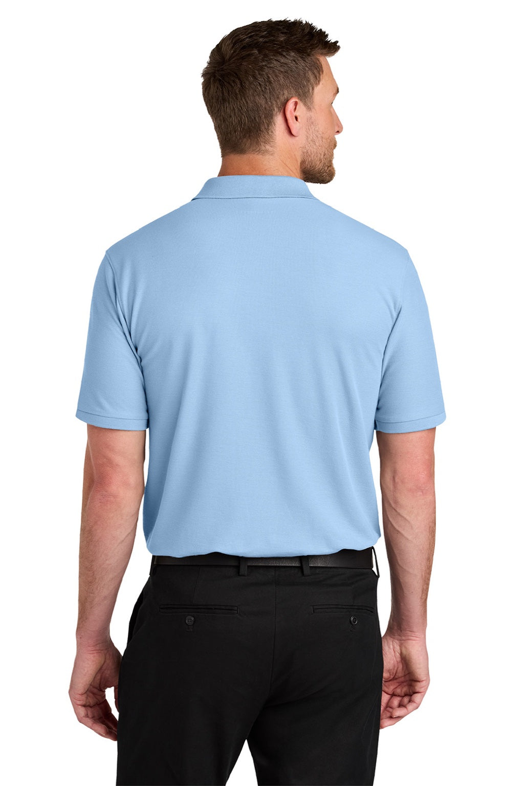 Port Authority K200/TLK200 Mens Wearever Signature Pique Short Sleeve Polo Shirt Cloud Blue Model Back