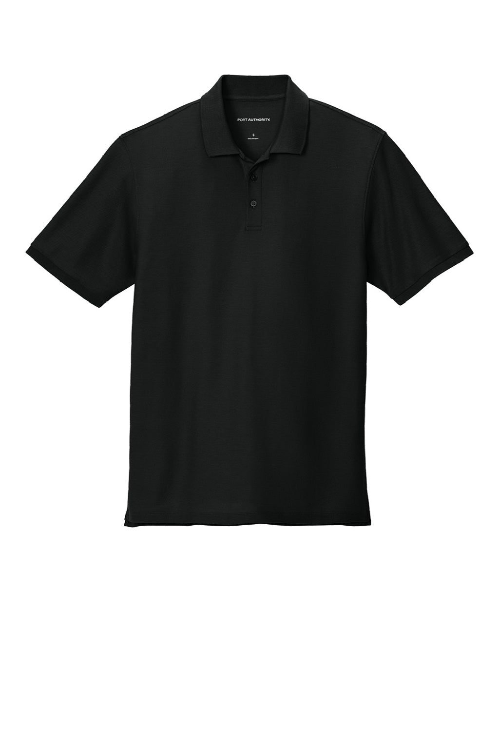 Port Authority K200/TLK200 Mens Wearever Signature Pique Short Sleeve Polo Shirt Deep Black Flat Front