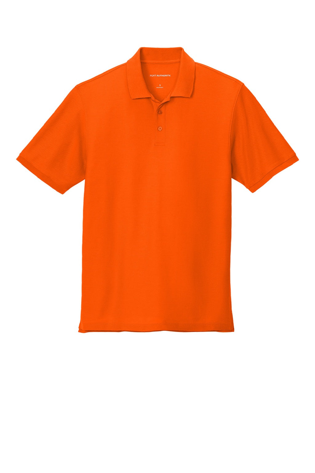 Port Authority K200/TLK200 Mens Wearever Signature Pique Short Sleeve Polo Shirt Neon Orange Flat Front