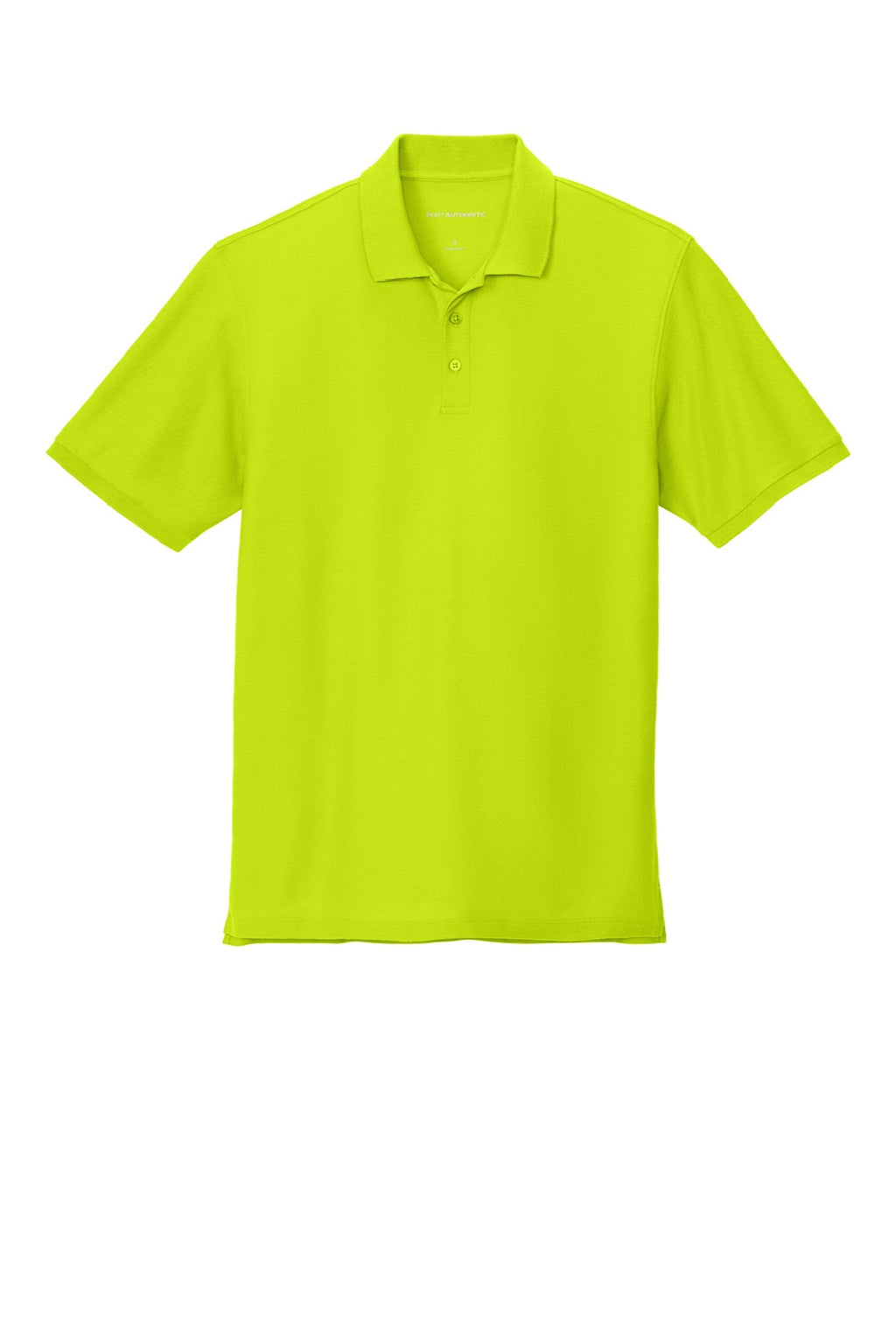 Port Authority K200/TLK200 Mens Wearever Signature Pique Short Sleeve Polo Shirt Neon Yellow Flat Front