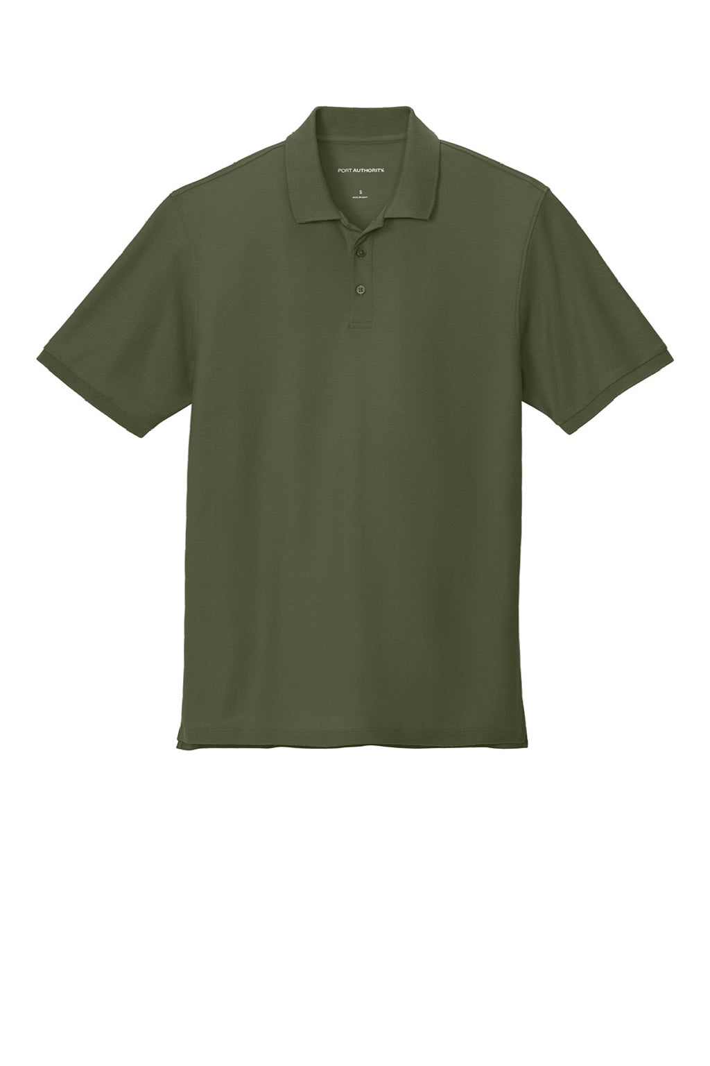 Port Authority K200/TLK200 Mens Wearever Signature Pique Short Sleeve Polo Shirt Olive Drab Green Flat Front
