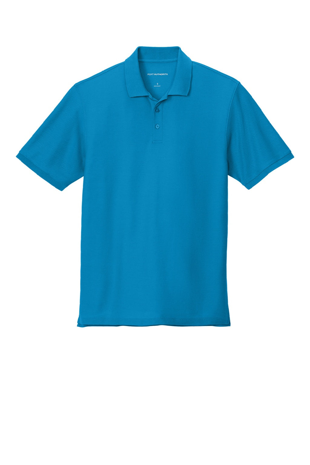Port Authority K200/TLK200 Mens Wearever Signature Pique Short Sleeve Polo Shirt Parcel Blue Flat Front