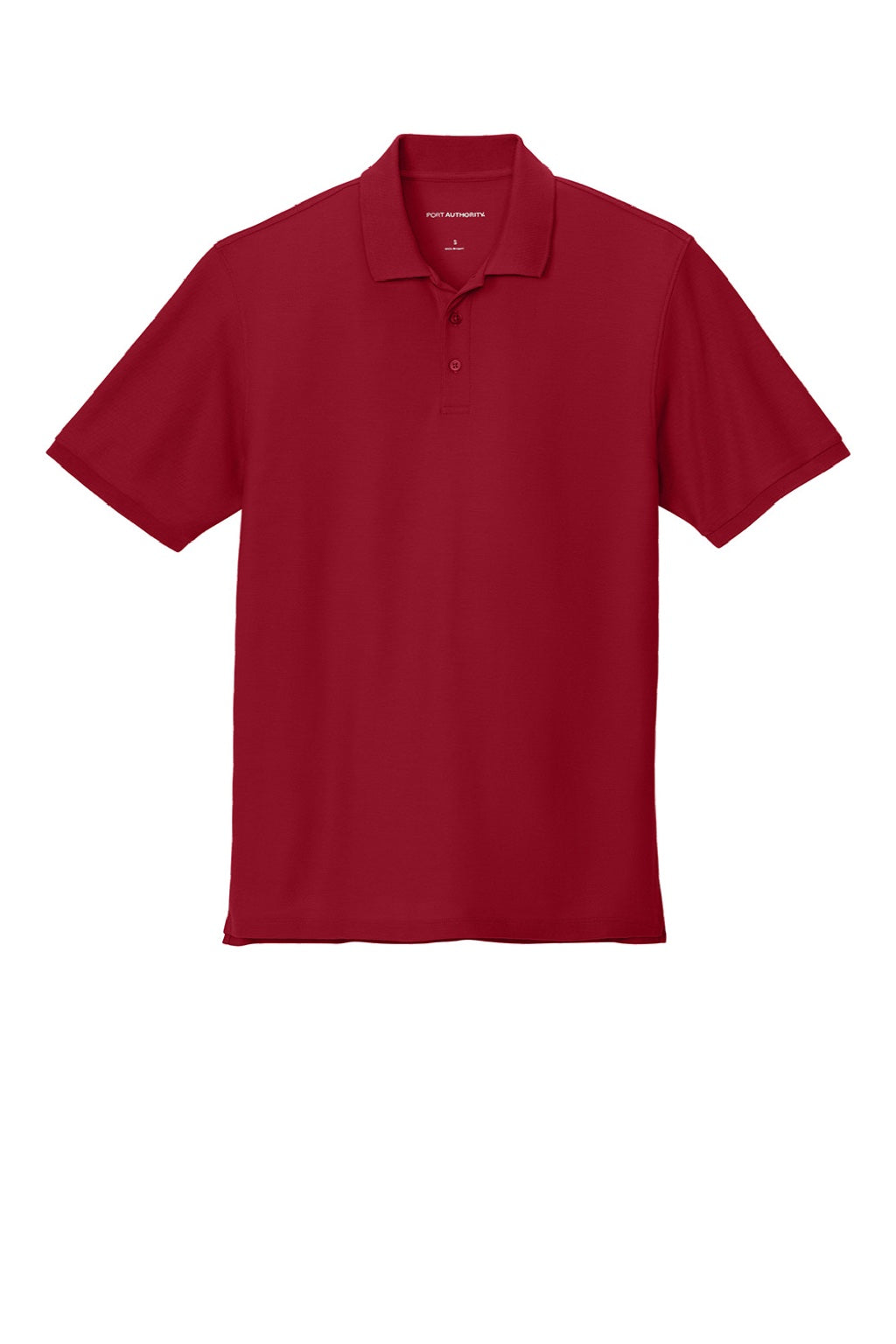 Port Authority K200/TLK200 Mens Wearever Signature Pique Short Sleeve Polo Shirt Rich Red Flat Front