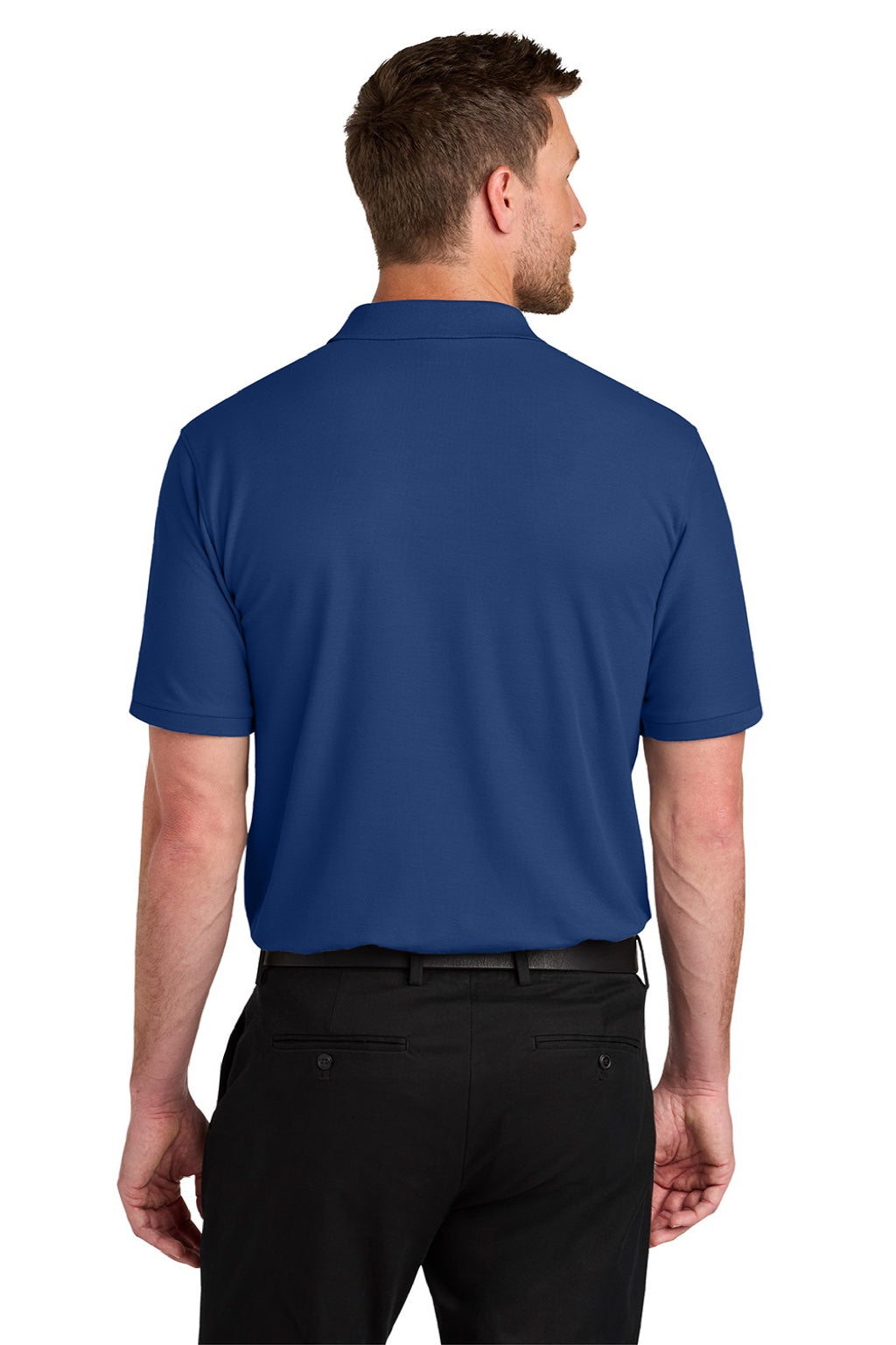 Port Authority K200/TLK200 Mens Wearever Signature Pique Short Sleeve Polo Shirt Royal Blue Model Back