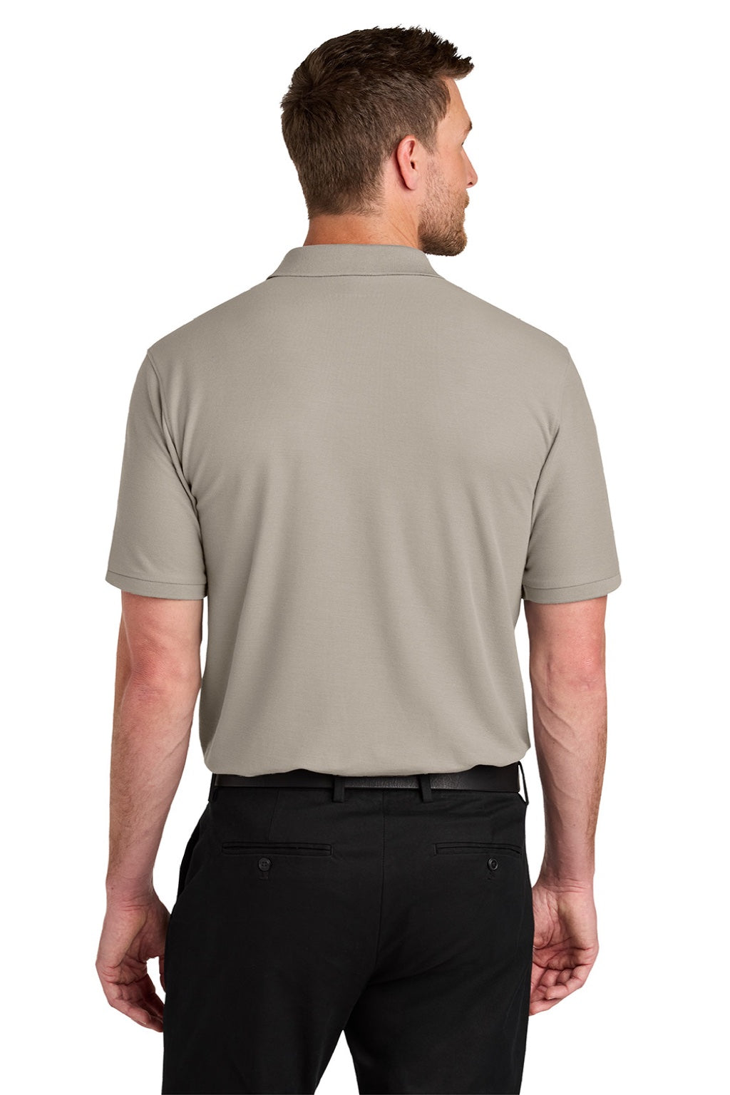 Port Authority K200/TLK200 Mens Wearever Signature Pique Short Sleeve Polo Shirt Sahara Model Back