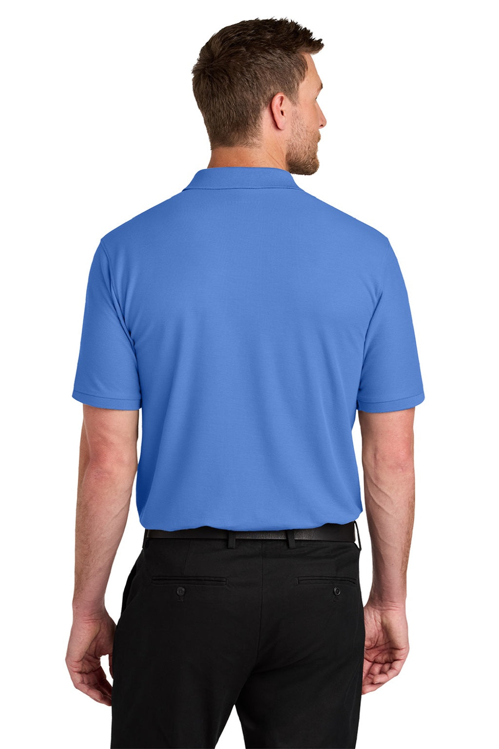 Port Authority K200/TLK200 Mens Wearever Signature Pique Short Sleeve Polo Shirt Ultramarine Blue Model Back
