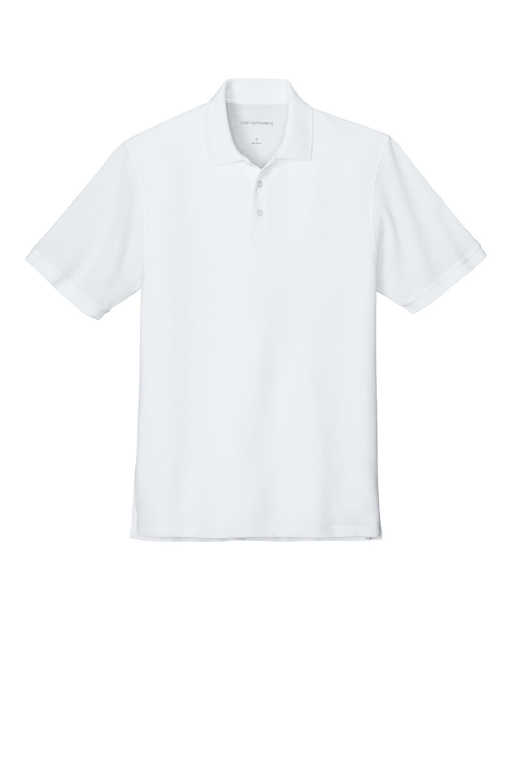 Port Authority K200/TLK200 Mens Wearever Signature Pique Short Sleeve Polo Shirt White Flat Front