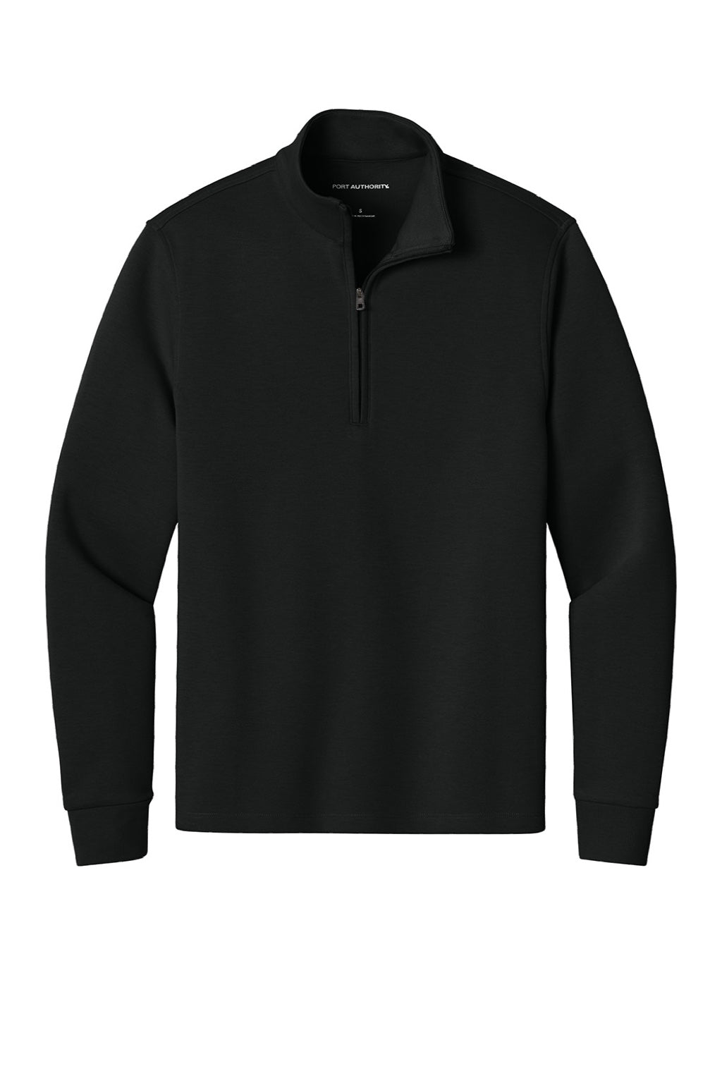 Port Authority K210 Mens Wearever Signature Double Pique 1/4 Zip Sweatshirt Deep Black Flat Front