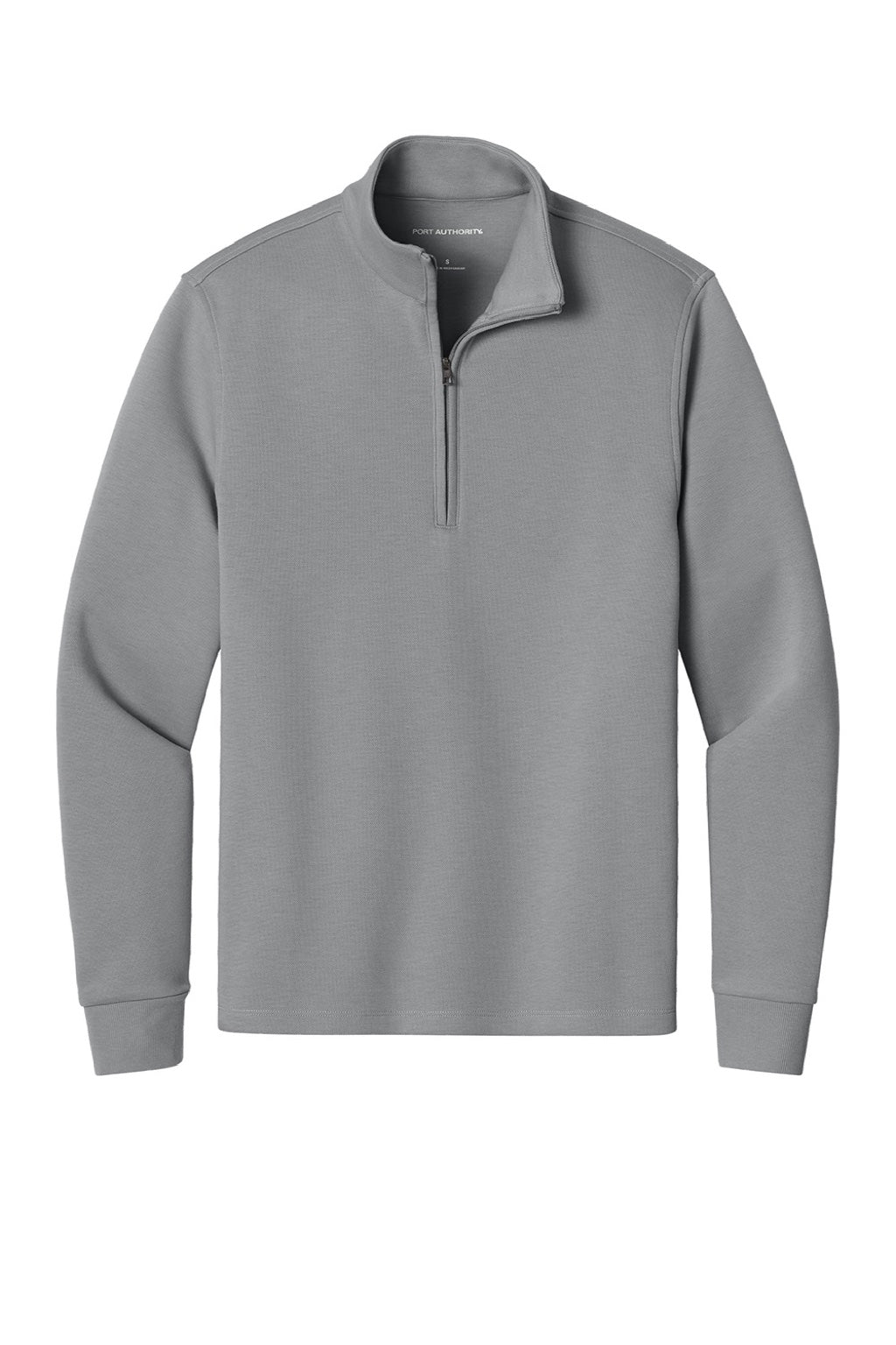 Port Authority K210 Mens Wearever Signature Double Pique 1/4 Zip Sweatshirt Gusty Grey Flat Front