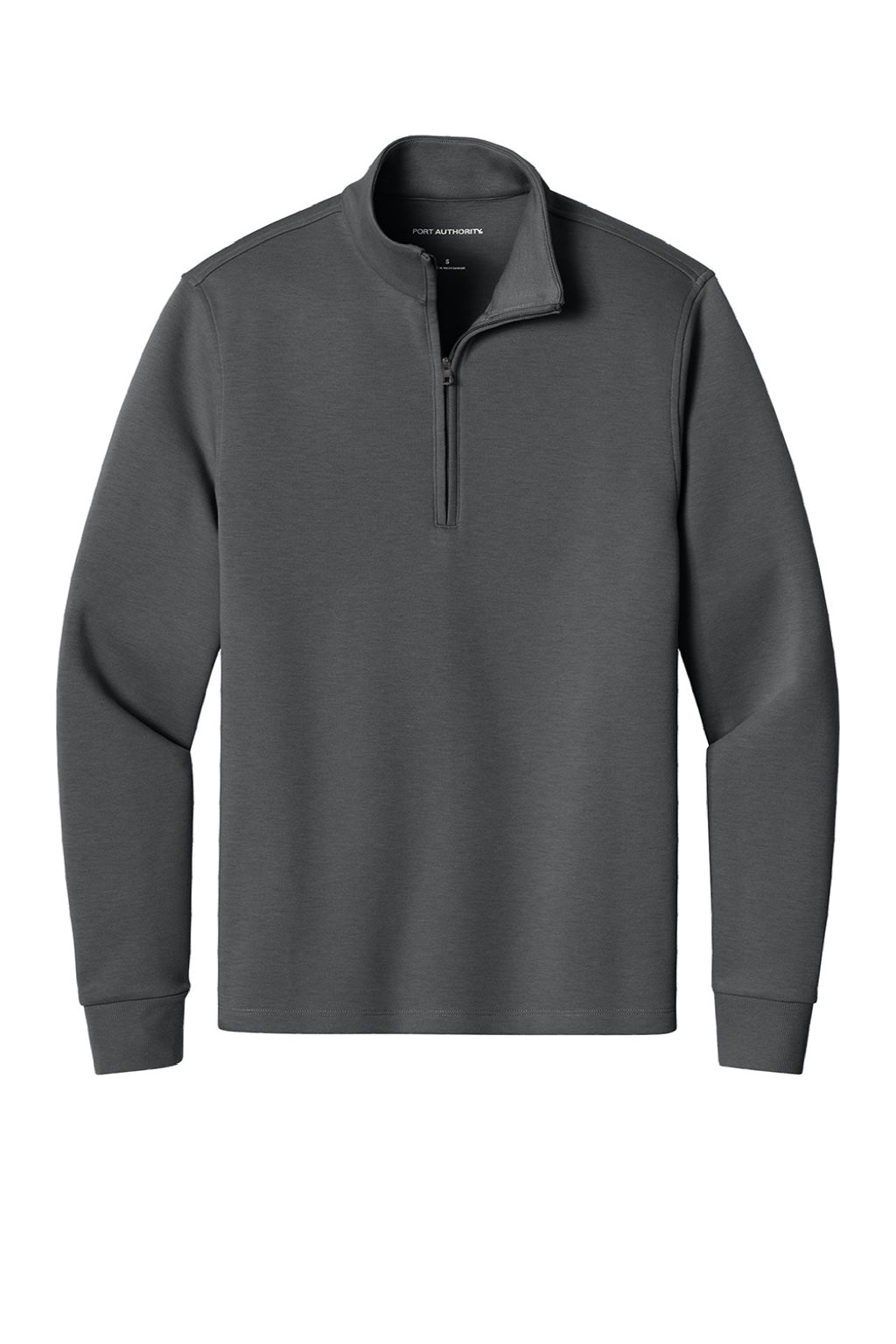Port Authority K210 Mens Wearever Signature Double Pique 1/4 Zip Sweatshirt Storm Grey Flat Front