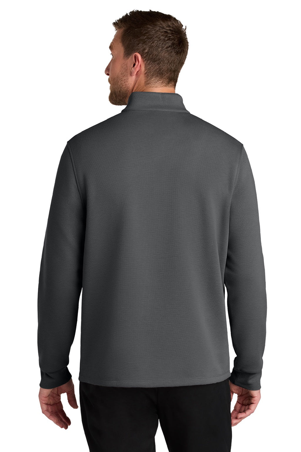 Port Authority K210 Mens Wearever Signature Double Pique 1/4 Zip Sweatshirt Storm Grey Model Back