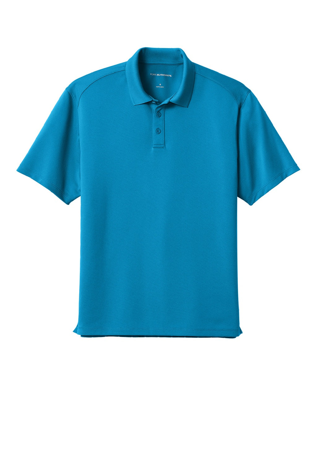Port Authority K240 Mens Wearever Moisture Wicking Pique Short Sleeve Polo Shirt Parcel Blue Flat Front