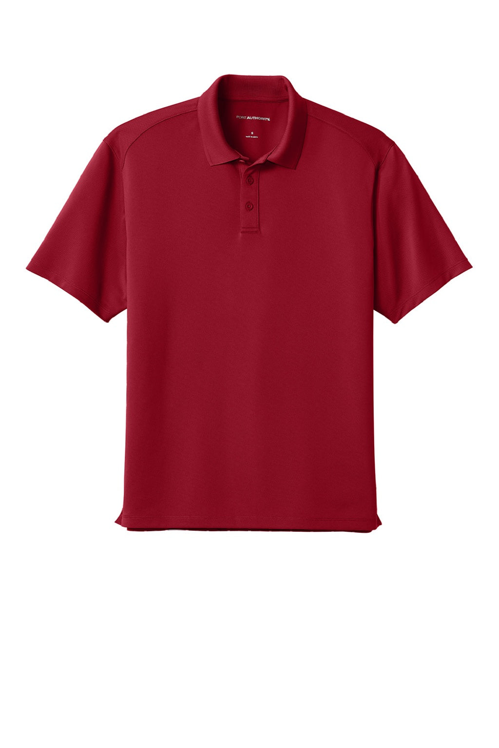 Port Authority K240 Mens Wearever Moisture Wicking Pique Short Sleeve Polo Shirt Rich Red Flat Front