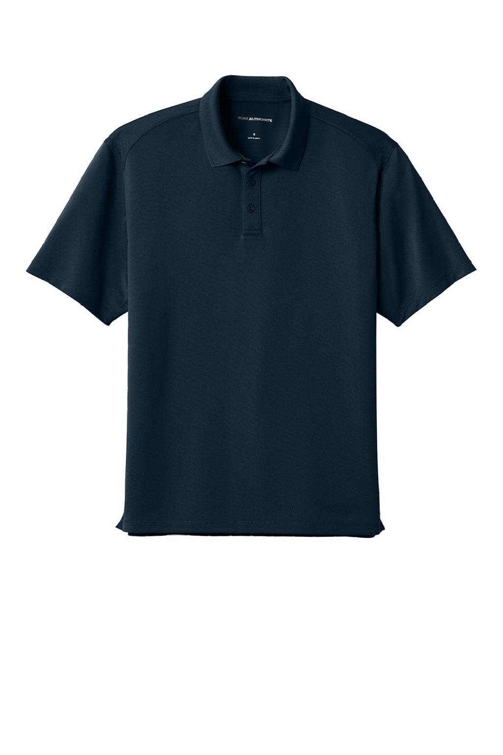 Port Authority K240 Mens Wearever Moisture Wicking Pique Short Sleeve Polo Shirt River Navy Blue Flat Front