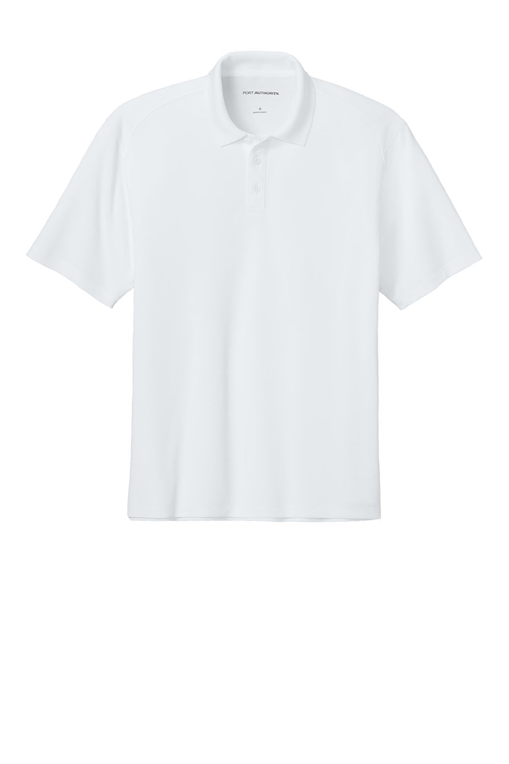 Port Authority K240 Mens Wearever Moisture Wicking Pique Short Sleeve Polo Shirt White Flat Front