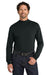 Port Authority K321 Mens Long Sleeve Mock Neck T-Shirt Black Model Front